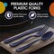 Exquisite Polished Plastic Silverware – 150 Pcs Heavy Duty Cutlery Set – 50 Each of Forks, Knives & Spoons – Disposable Utensil Set for Parties, Events & Catering – Flatware Set by Party Solids